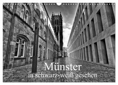Münster in schwarz-weiß gesehen (Wandkalender 2024 DIN A3 quer), CALVENDO Monatskalender