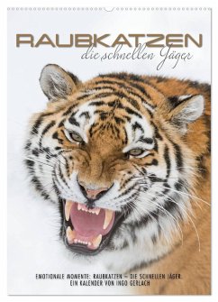 Emotionale Momente: Raubkatzen - die schnellen Jäger. (Wandkalender 2024 DIN A2 hoch), CALVENDO Monatskalender - Gerlach, Ingo