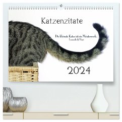 Katzenzitate 2024 (hochwertiger Premium Wandkalender 2024 DIN A2 quer), Kunstdruck in Hochglanz