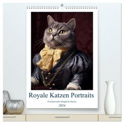 Royale Katzen Portraits (hochwertiger Premium Wandkalender 2024 DIN A2 hoch), Kunstdruck in Hochglanz