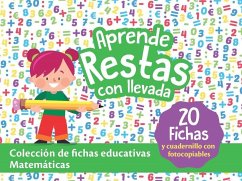 Cajas educativas, matemáticas, aprende restas con llevada