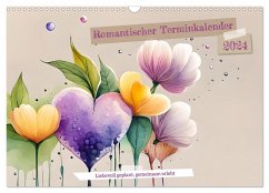 Romantischer Terminkalender (Wandkalender 2024 DIN A3 quer), CALVENDO Monatskalender - Di Chito, Ursula