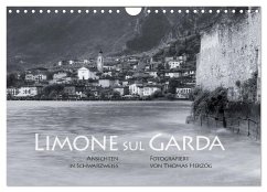 Limone sul Garda schwarzweiß (Wandkalender 2024 DIN A4 quer), CALVENDO Monatskalender