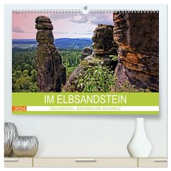 Im Elbsandstein - Sächsisch-böhmische Schweiz (hochwertiger Premium Wandkalender 2024 DIN A2 quer), Kunstdruck in Hochglanz