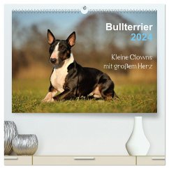 Bullterrier 2024 - Kleine Clowns mit großem Herz (hochwertiger Premium Wandkalender 2024 DIN A2 quer), Kunstdruck in Hochglanz