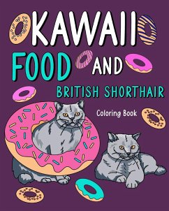 Kawaii Food and British Shorthair Coloring Book - Paperland