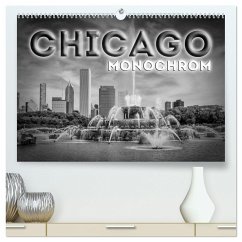 CHICAGO Monochrom (hochwertiger Premium Wandkalender 2024 DIN A2 quer), Kunstdruck in Hochglanz - Viola, Melanie