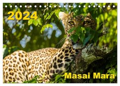 Masai Mara 2024 (Tischkalender 2024 DIN A5 quer), CALVENDO Monatskalender
