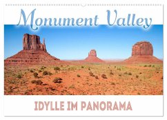 MONUMENT VALLEY Idylle im Panorama (Wandkalender 2024 DIN A2 quer), CALVENDO Monatskalender