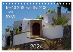 Rhodos mit Lindos und Symi (Tischkalender 2024 DIN A5 quer), CALVENDO Monatskalender