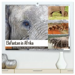 Elefanten in Afrika (hochwertiger Premium Wandkalender 2024 DIN A2 quer), Kunstdruck in Hochglanz