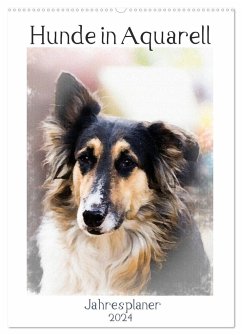 Hunde in Aquarell - Jahresplaner (Wandkalender 2024 DIN A2 hoch), CALVENDO Monatskalender - Teßen, Sonja