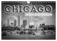 CHICAGO Monochrom (Wandkalender 2024 DIN A4 quer), CALVENDO Monatskalender