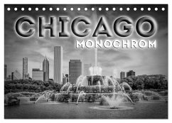 CHICAGO Monochrom (Tischkalender 2024 DIN A5 quer), CALVENDO Monatskalender - Viola, Melanie