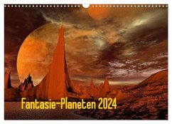 Fantasie-Planeten (Wandkalender 2024 DIN A3 quer), CALVENDO Monatskalender - Juehust