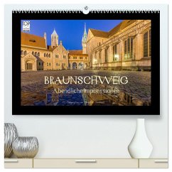 BRAUNSCHWEIG - Abendliche Impressionen (hochwertiger Premium Wandkalender 2024 DIN A2 quer), Kunstdruck in Hochglanz
