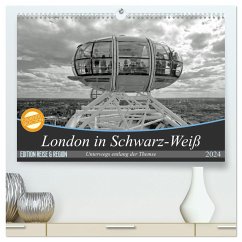 London in Schwarz-Weiß (hochwertiger Premium Wandkalender 2024 DIN A2 quer), Kunstdruck in Hochglanz - Brehm, Frank