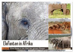 Elefanten in Afrika (Tischkalender 2024 DIN A5 quer), CALVENDO Monatskalender
