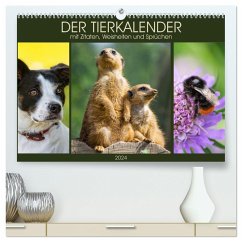 Der Tierkalender mit Zitaten, Weisheiten und Sprüchen (hochwertiger Premium Wandkalender 2024 DIN A2 quer), Kunstdruck in Hochglanz