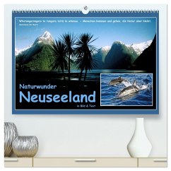 Naturwunder Neuseeland - in Bild und Text (hochwertiger Premium Wandkalender 2024 DIN A2 quer), Kunstdruck in Hochglanz