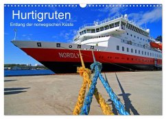 Hurtigruten - Entlang der norwegischen Küste (Wandkalender 2024 DIN A3 quer), CALVENDO Monatskalender
