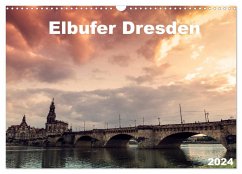 Elbufer Dresden 2024 (Wandkalender 2024 DIN A3 quer), CALVENDO Monatskalender