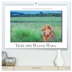 Tiere der Maasai Mara (hochwertiger Premium Wandkalender 2024 DIN A2 quer), Kunstdruck in Hochglanz - Tewes, Rainer