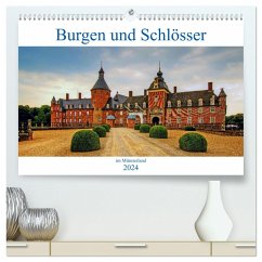 Burgen und Schlösser im Münsterland (hochwertiger Premium Wandkalender 2024 DIN A2 quer), Kunstdruck in Hochglanz