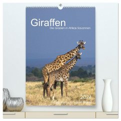 Giraffen - Die Grazien in Afrikas Savannen (hochwertiger Premium Wandkalender 2024 DIN A2 hoch), Kunstdruck in Hochglanz - Tewes, Rainer