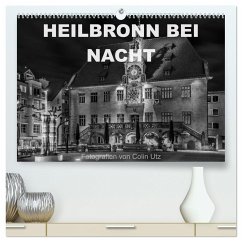 Heilbronn bei Nacht (hochwertiger Premium Wandkalender 2024 DIN A2 quer), Kunstdruck in Hochglanz