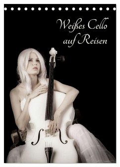 Weißes Cello auf Reisen (Tischkalender 2024 DIN A5 hoch), CALVENDO Monatskalender