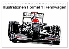 Illustrationen Formel 1 Rennwagen (Tischkalender 2024 DIN A5 quer), CALVENDO Monatskalender