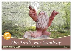 Die Trolle von Gamleby - Schweden - Skulpturen von Jan Pol (Wandkalender 2024 DIN A3 quer), CALVENDO Monatskalender - Teßen, Sonja