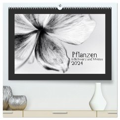Pflanzen in Schwarz und Weiss / CH-Version (hochwertiger Premium Wandkalender 2024 DIN A2 quer), Kunstdruck in Hochglanz