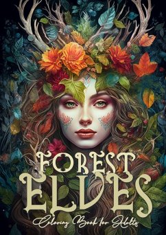 Cover Forest Elves Grayscale Coloring Book for Adults Forest Elven Coloring Book   Forest Coloring Book   Forest Animals Grayscale Coloring