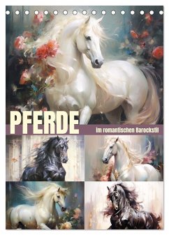 Pferde im romantischen Barockstil (Tischkalender 2024 DIN A5 hoch), CALVENDO Monatskalender