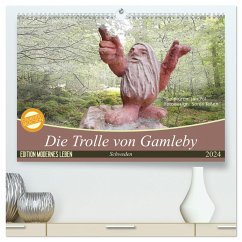 Die Trolle von Gamleby - Schweden - Skulpturen von Jan Pol (hochwertiger Premium Wandkalender 2024 DIN A2 quer), Kunstdruck in Hochglanz - Teßen, Sonja