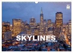 Skylines weltweit (Wandkalender 2024 DIN A3 quer), CALVENDO Monatskalender