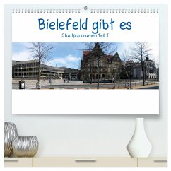 Bielefeld gibt es! Stadtpanoramen (hochwertiger Premium Wandkalender 2024 DIN A2 quer), Kunstdruck in Hochglanz