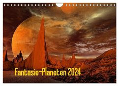 Fantasie-Planeten (Wandkalender 2024 DIN A4 quer), CALVENDO Monatskalender - Juehust