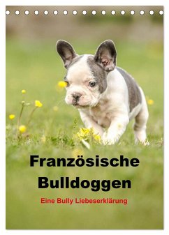 Französische Bulldoggen - Eine Bully Liebeserkärung (Tischkalender 2024 DIN A5 hoch), CALVENDO Monatskalender