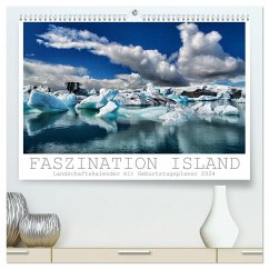 Faszination Island - Landschaftskalender 2024 / Geburtstagskalender (hochwertiger Premium Wandkalender 2024 DIN A2 quer), Kunstdruck in Hochglanz