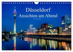 Düsseldorf - Ansichten am Abend (Wandkalender 2024 DIN A4 quer), CALVENDO Monatskalender - Hoffmann, Klaus