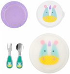 Skip Hop S9N833810 - Zoo Kinder-Geschirrset Einhorn, 5-teilig