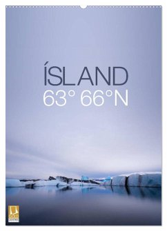 ÍSLAND 63° 66° N (Wandkalender 2024 DIN A2 hoch), CALVENDO Monatskalender