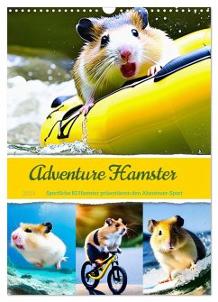 Adventure Hamster - Sportliche KI Hamster präsentieren den Abenteuer-Sport (Wandkalender 2024 DIN A3 hoch), CALVENDO Monatskalender