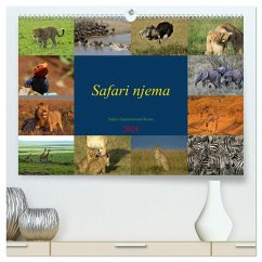 Safari njema - Safari Impressionen Kenia (hochwertiger Premium Wandkalender 2024 DIN A2 quer), Kunstdruck in Hochglanz