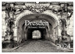 Dresden Schwarz Weiss 2024 (Wandkalender 2024 DIN A3 quer), CALVENDO Monatskalender