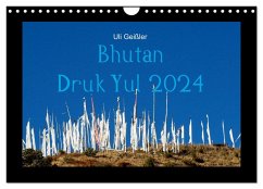 Bhutan Druk Yul 2024 (Wandkalender 2024 DIN A4 quer), CALVENDO Monatskalender