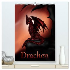 Drachen (hochwertiger Premium Wandkalender 2024 DIN A2 hoch), Kunstdruck in Hochglanz